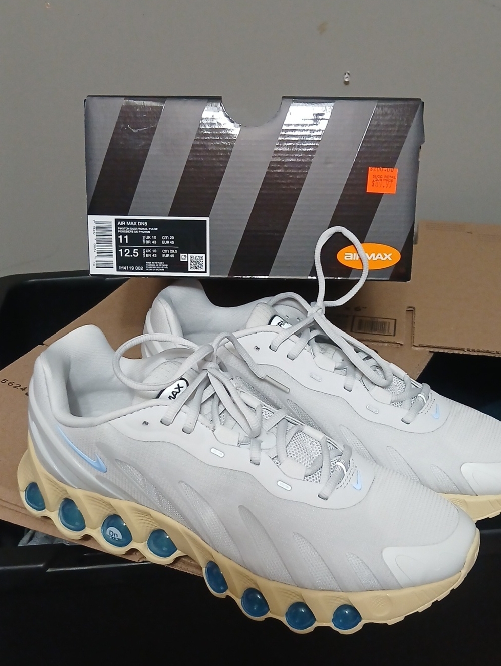 Nike Air Max Men's Running Shoes - White with Blue Accents